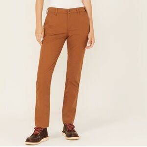 Carhartt Women’s Rugged Flex Relaxed Fit Canvas Work Pants Brown 2 NWT